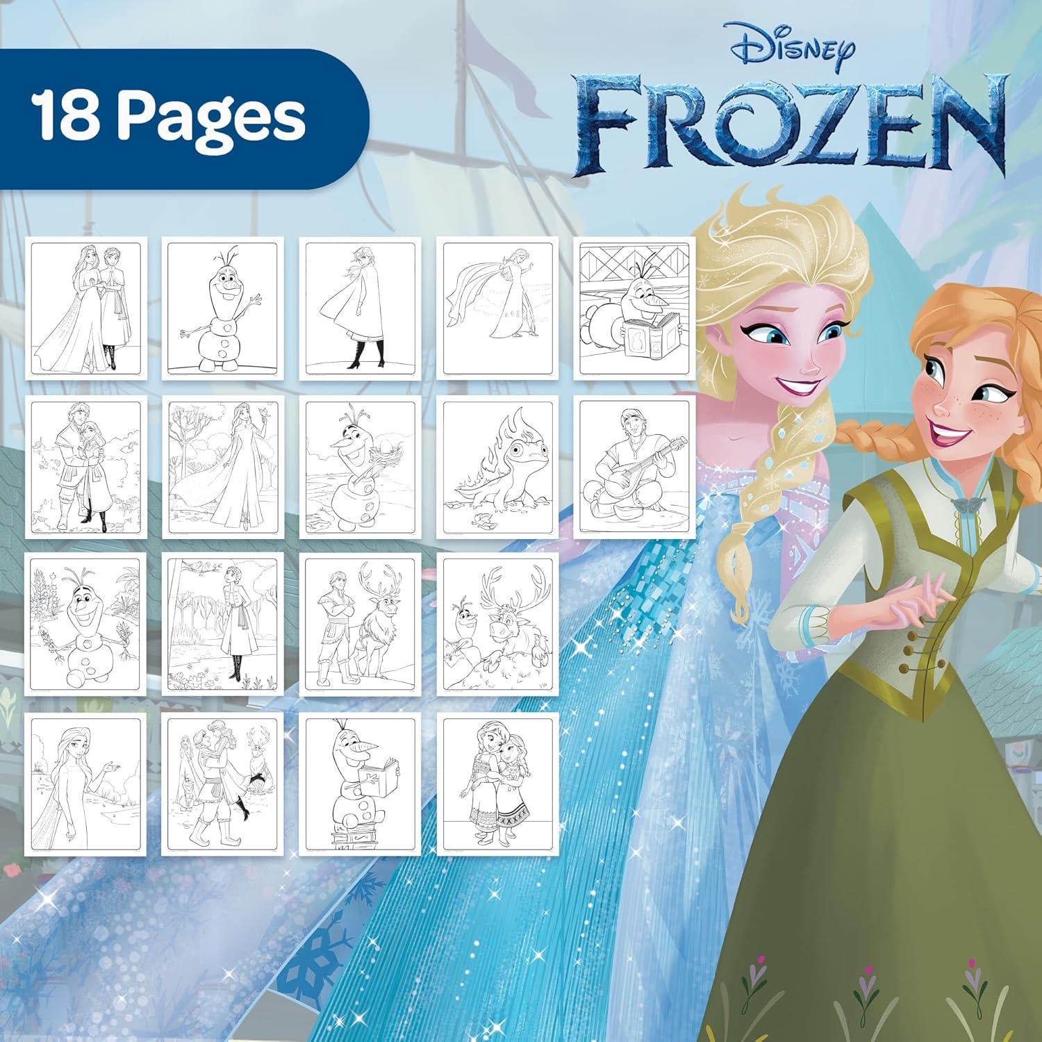 Kit Color Wonder La Reine des Neiges avec 18 pages et 4 feutres anti-tache – Image 2