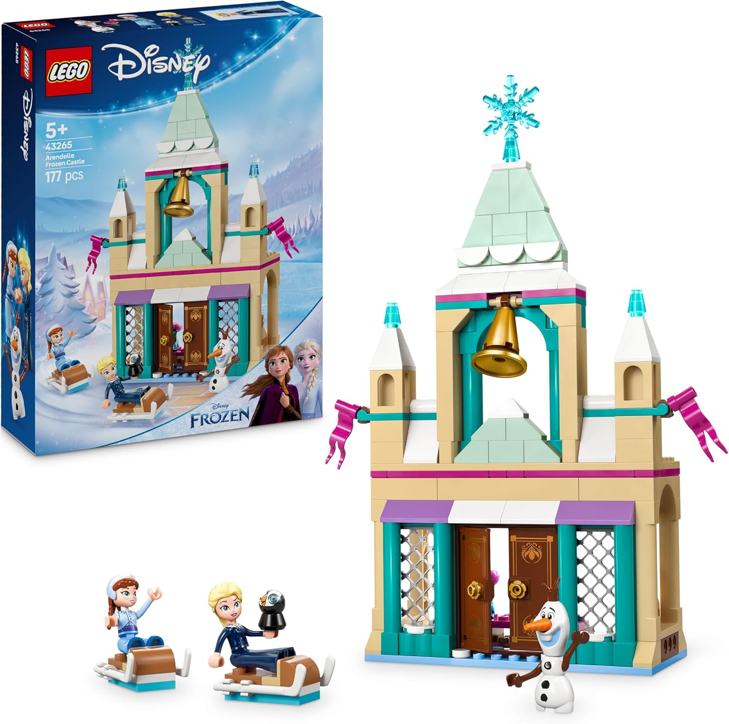 LEGO Disney La Reine des Neiges 43265 Château de glace d’Arendelle avec Anna, Elsa et Olaf