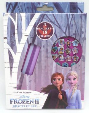 Coffret Disney Frozen : 3 bracelets avec 18 pendentifs, 17 cm