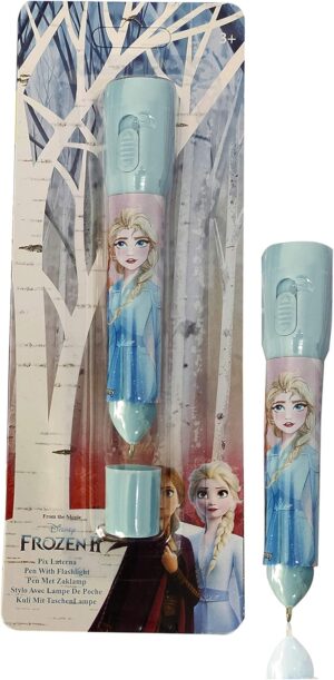 Stylo lampe torche LED La Reine des Neiges Frozen 2 turquoise brillant