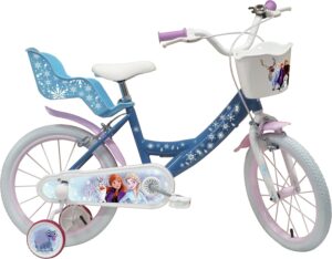 Vélo enfant 16'' Reine des Neiges Frozen avec panier et 2 freins