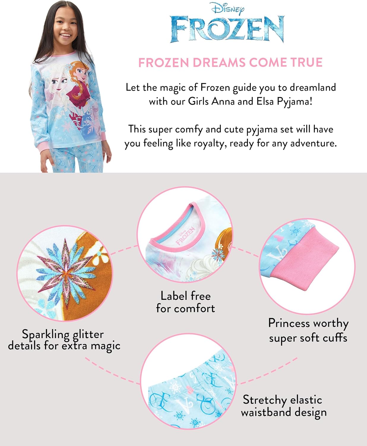 Pyjama Disney La Reine des Neiges à manches longues avec Elsa – Image 4