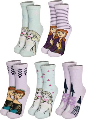 Chaussettes Disney Frozen Reine des neiges, lot de 5 pour fille