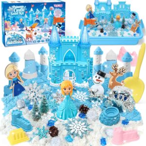 Bac de sable magique Frozen 900 g avec château et accessoires Reine des Neiges