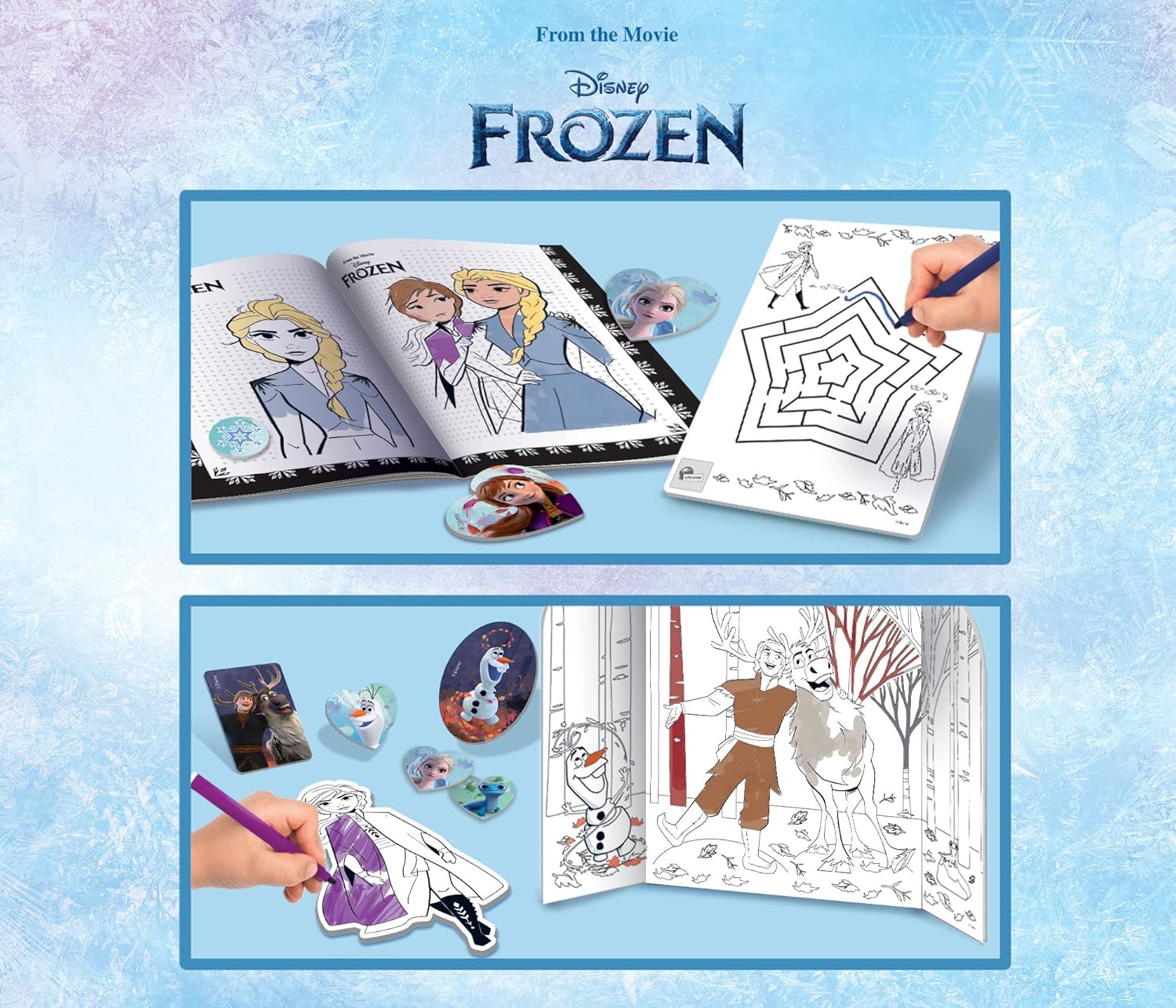 Sac à dos de coloriage Elsa La Reine des Neiges avec tableau et feutres – Image 5