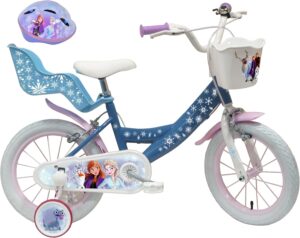 Vélo enfant Reine des Neiges 16'' avec 2 freins et casque Frozen