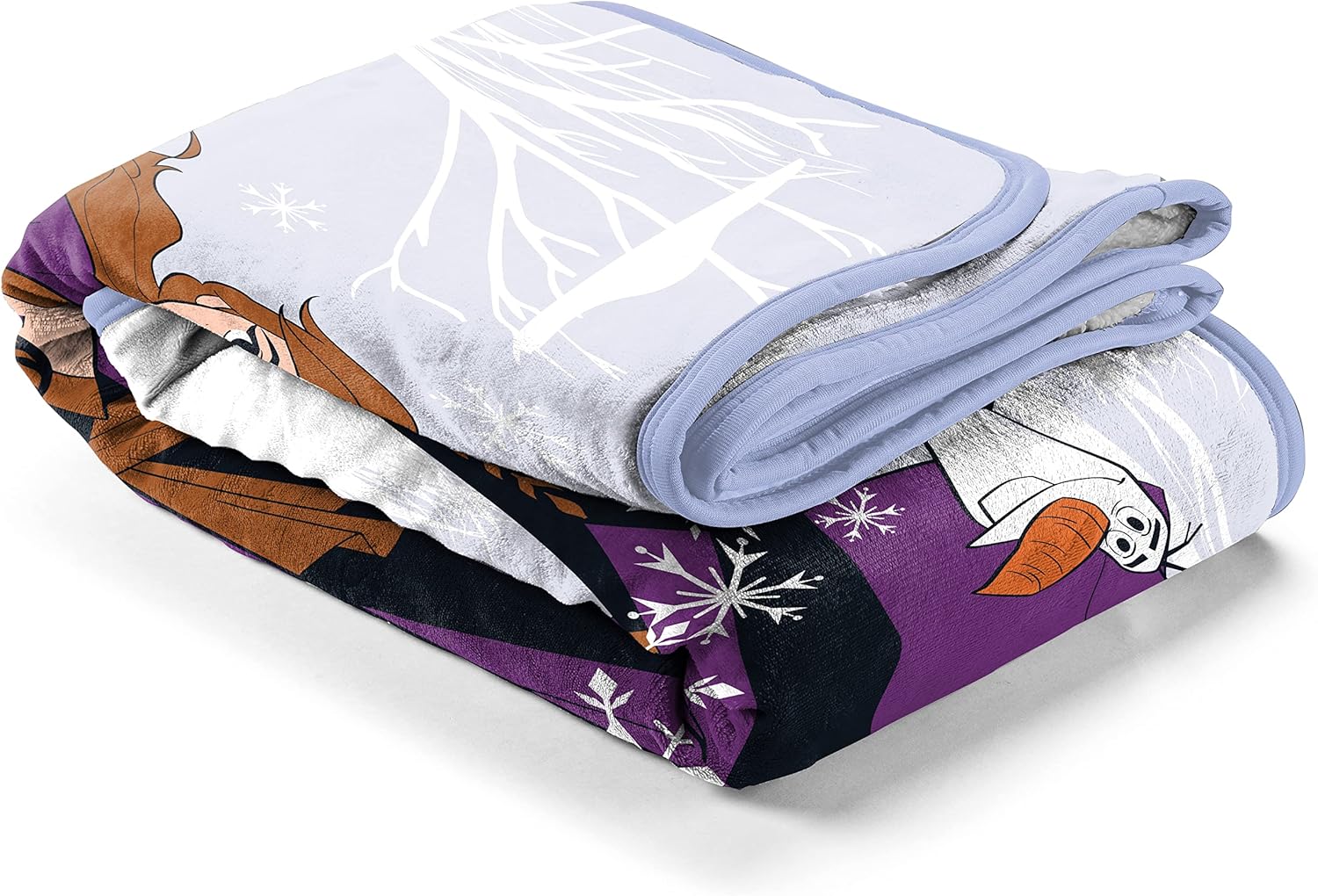 Couverture sherpa Disney La Reine des Neiges, scène hivernale en 100% microfibre, 130x150 cm – Image 2