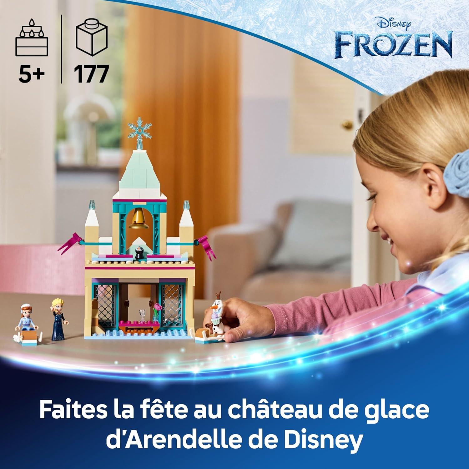 LEGO Disney La Reine des Neiges 43265 Château de glace d’Arendelle avec Anna, Elsa et Olaf – Image 2