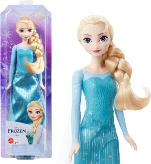 Poupée Elsa Disney La Reine des Neiges articulée Bleue de Base avec cape en tissu
