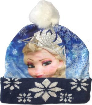Bonnet d'hiver bleu Disney Frozen La Reine des Neiges fille 52
