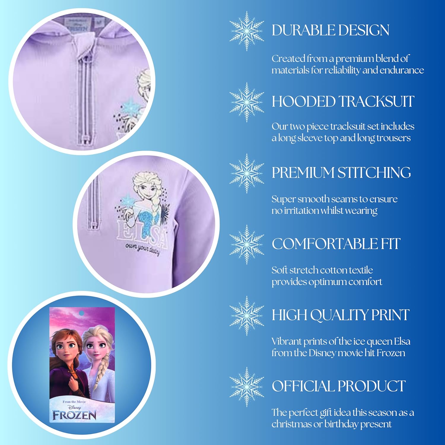Survêtement Disney Elsa violet 2 pièces pour fille, La Reine des Neiges – Image 5