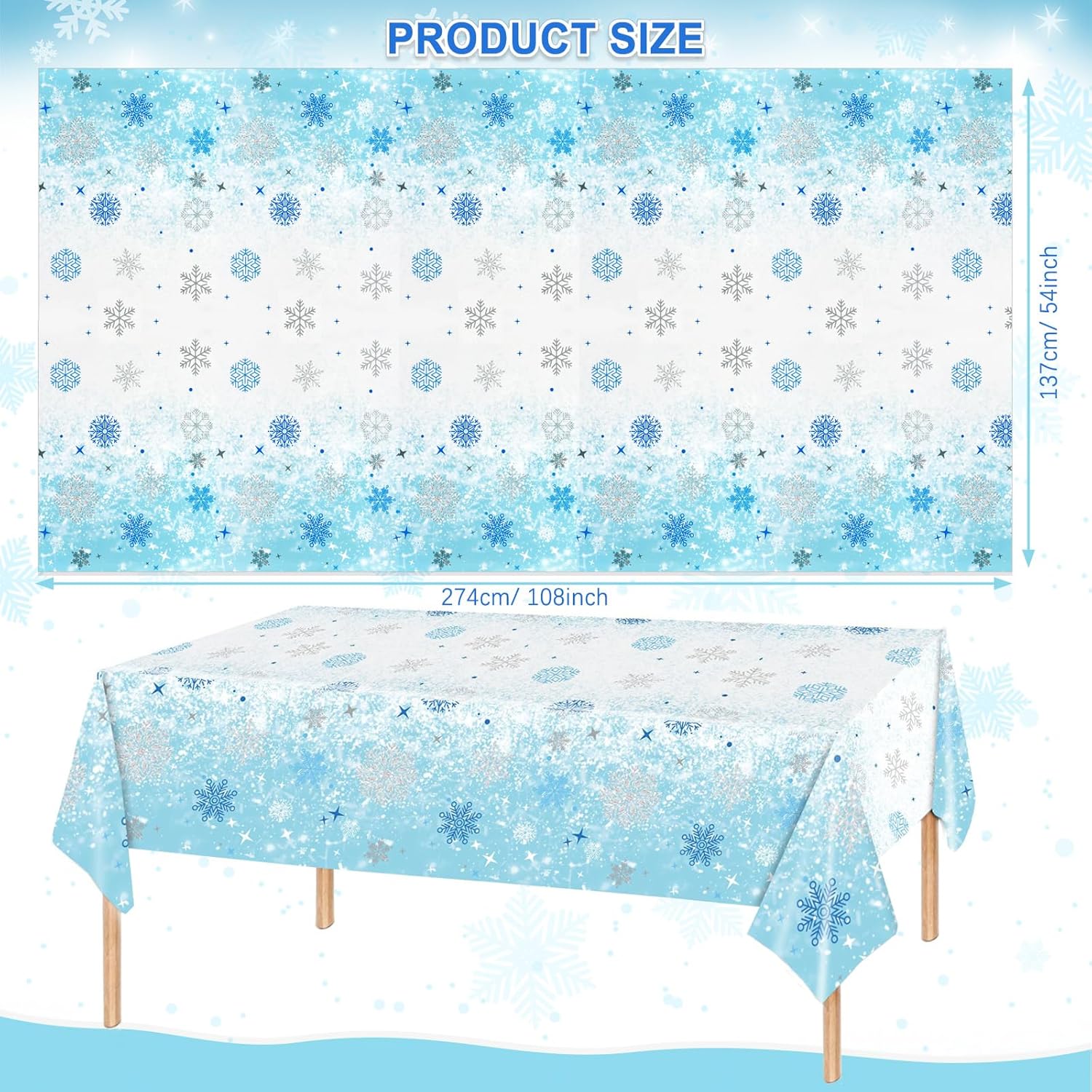 Nappe d'anniversaire Reine des Neiges en plastique jetable 54 x 108 – Image 2