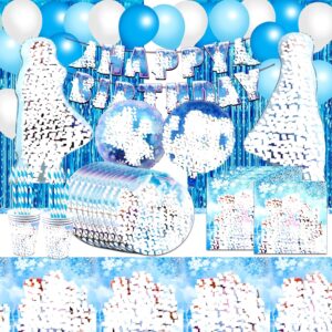 Kit anniversaire Reine des Neiges 78 pièces pour 10 personnes