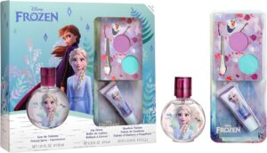 Coffret maquillage La Reine des Neiges avec eau de toilette 30 ml, gloss et palette