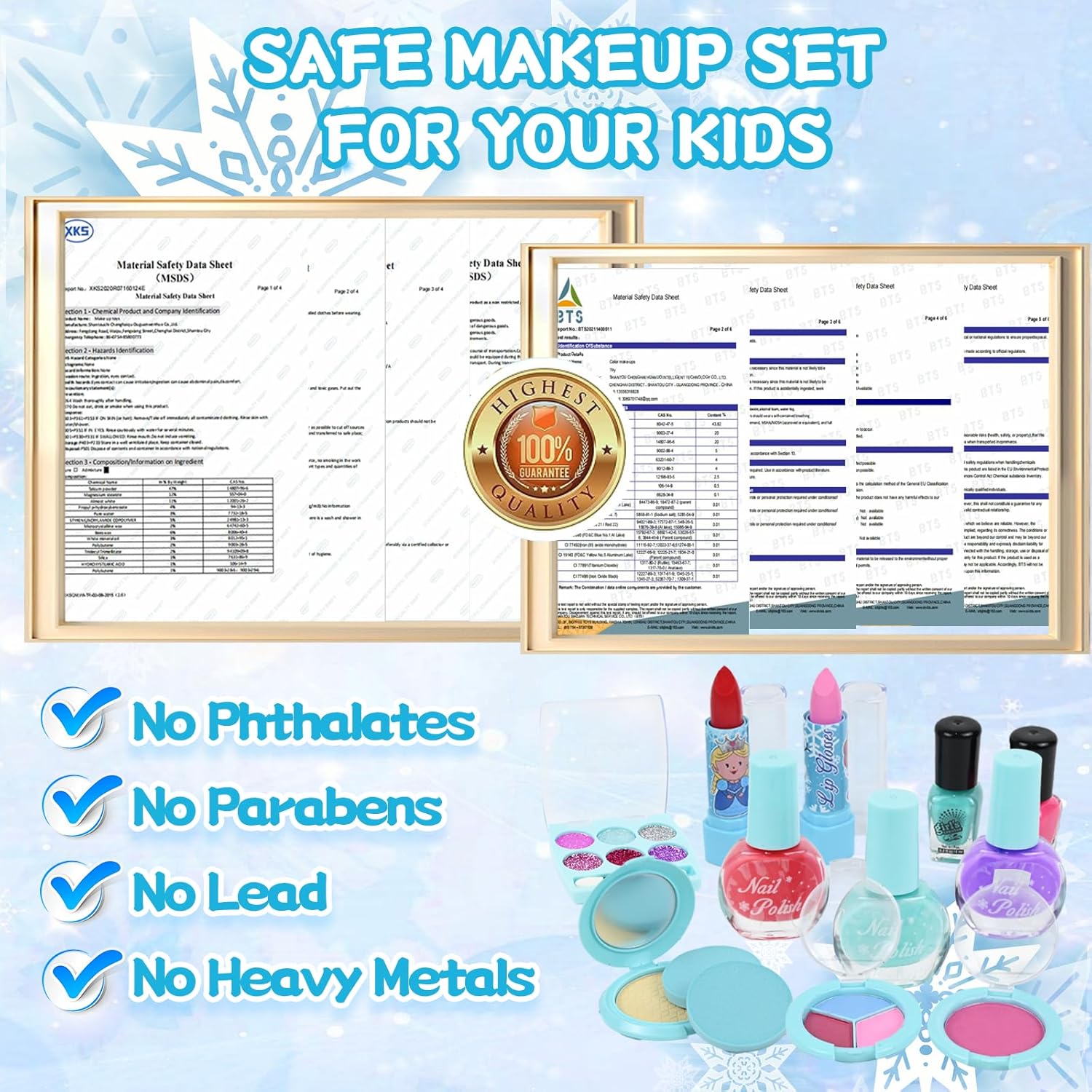 Coffret maquillage lavable Reine des Neiges avec couronne pour enfant – Image 6
