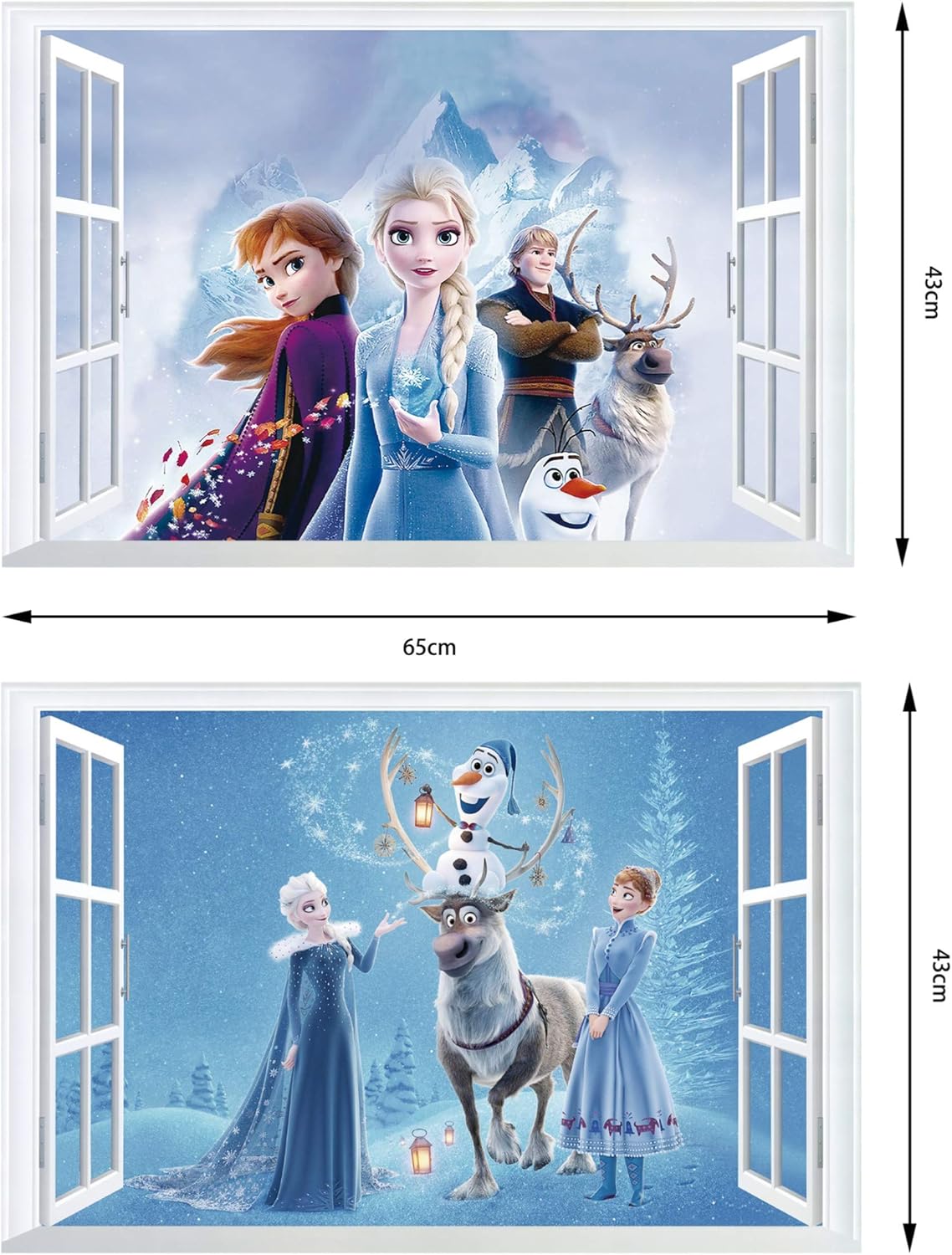 Stickers muraux La Reine des Neiges Princesse, 2 feuilles 43 x 65 cm – Image 2