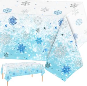 Nappe Reine des Neiges anniversaire en plastique 137 x 274 cm lot de 2