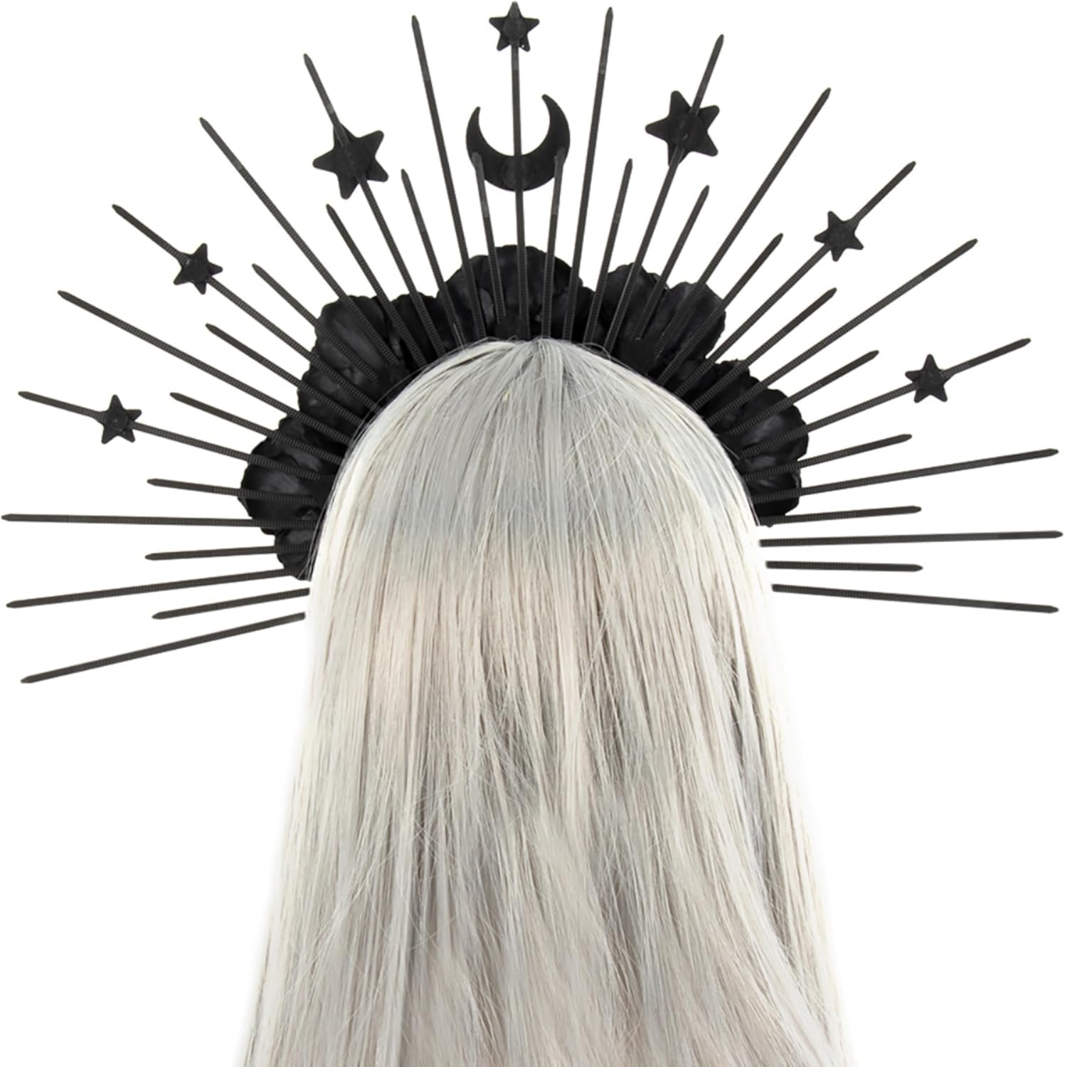 Bandeau gothique à roses et tête de mort noire, Déesse de la Reine des Neiges – Image 5