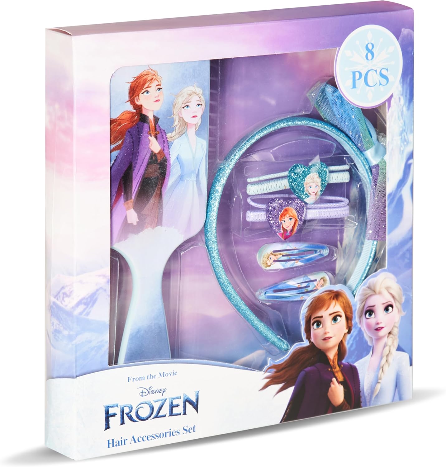 Kit cheveux Disney La Reine des Neiges Elsa et Anna avec serre-tête et brosse