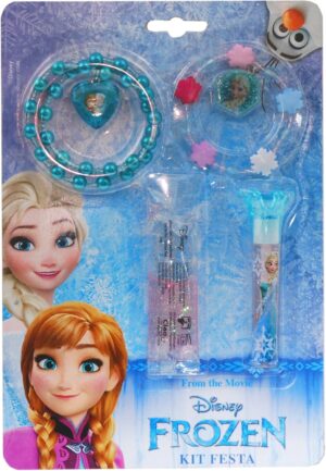 Kit accessoires Disney La Reine des Neiges avec collier, bracelet et brillant à lèvres bleu clair