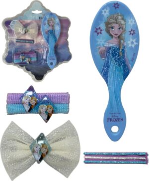 Set cheveux Disney Frozen 7 pièces Elsa et Anna en coffret flocon