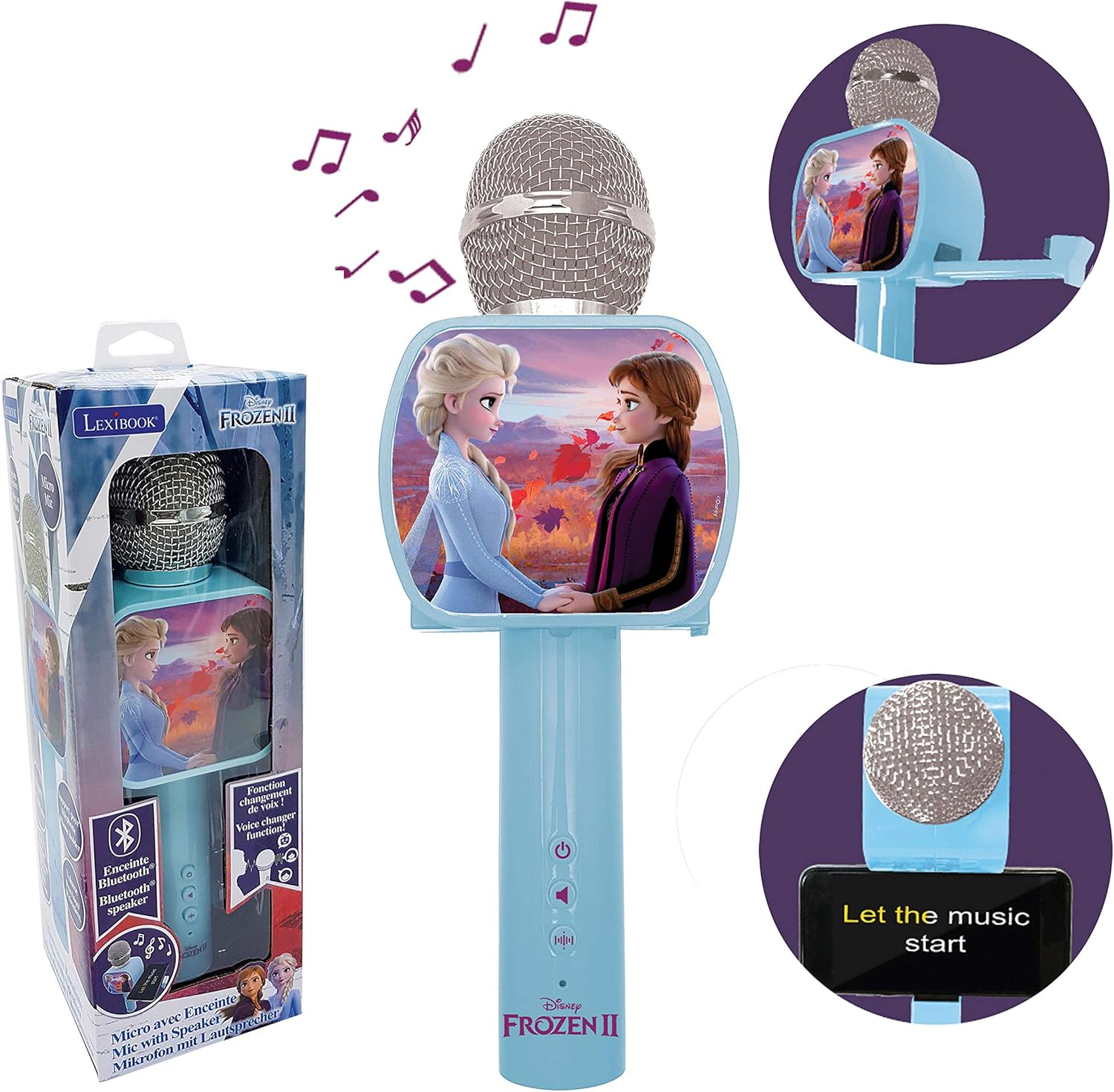 Micro Bluetooth Disney Frozen 2 avec enceinte intégrée, Elsa Anna Olaf, MIC240FZ – Image 2
