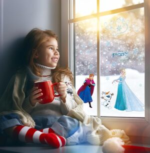 Disney stickers fenêtre La Reine des Neiges lot de 2 flocons 30 x 30 cm