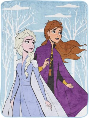 Plaid polaire La Reine des Neiges Les Soeurs Ensemble 130x150 en 100% microfibre