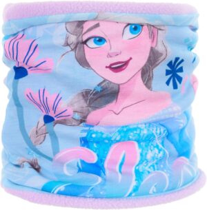 Écharpe ronde enfant La Reine des Neiges Anna et Elsa en polaire lilas