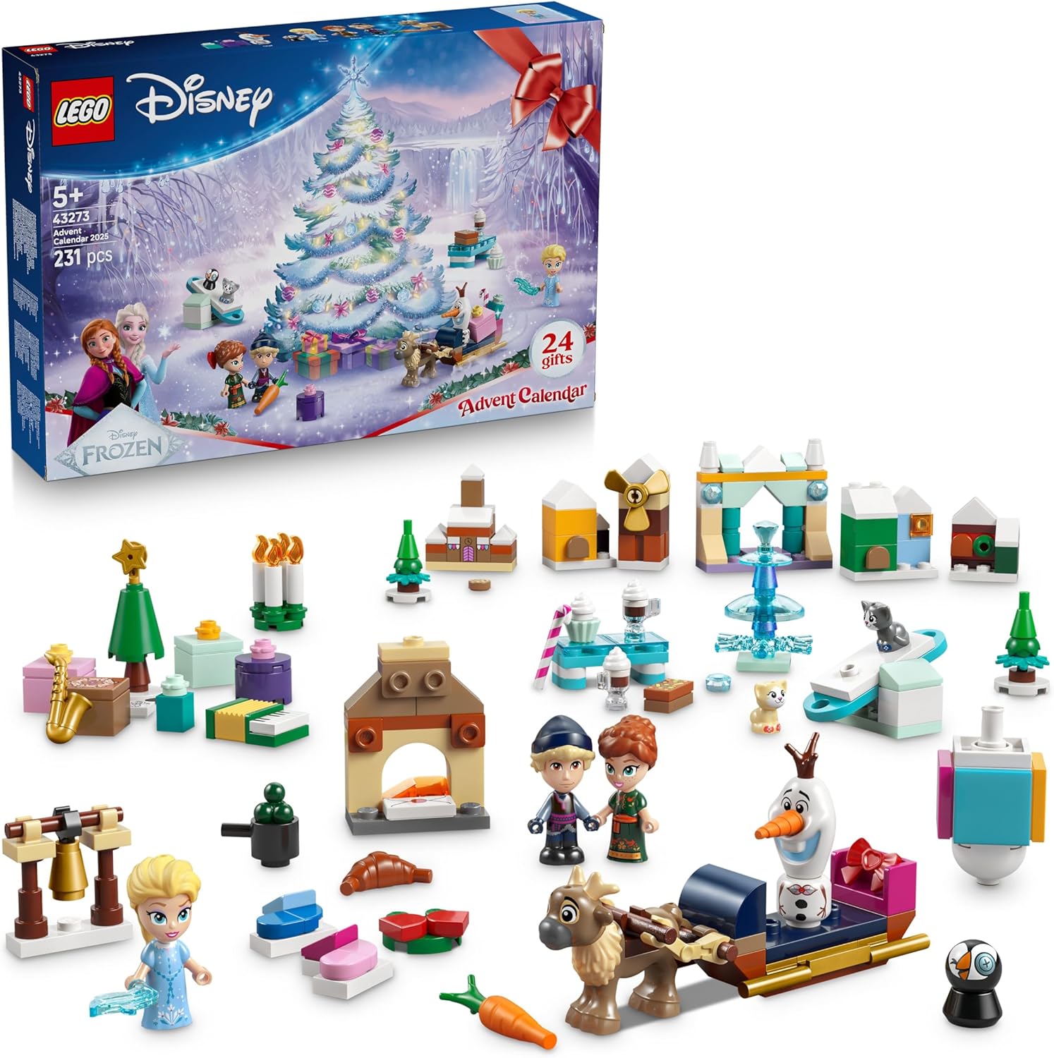 Calendrier de l’Avent 2025 LEGO Disney La Reine des Neiges avec Anna, Elsa et 24 surprises 43273
