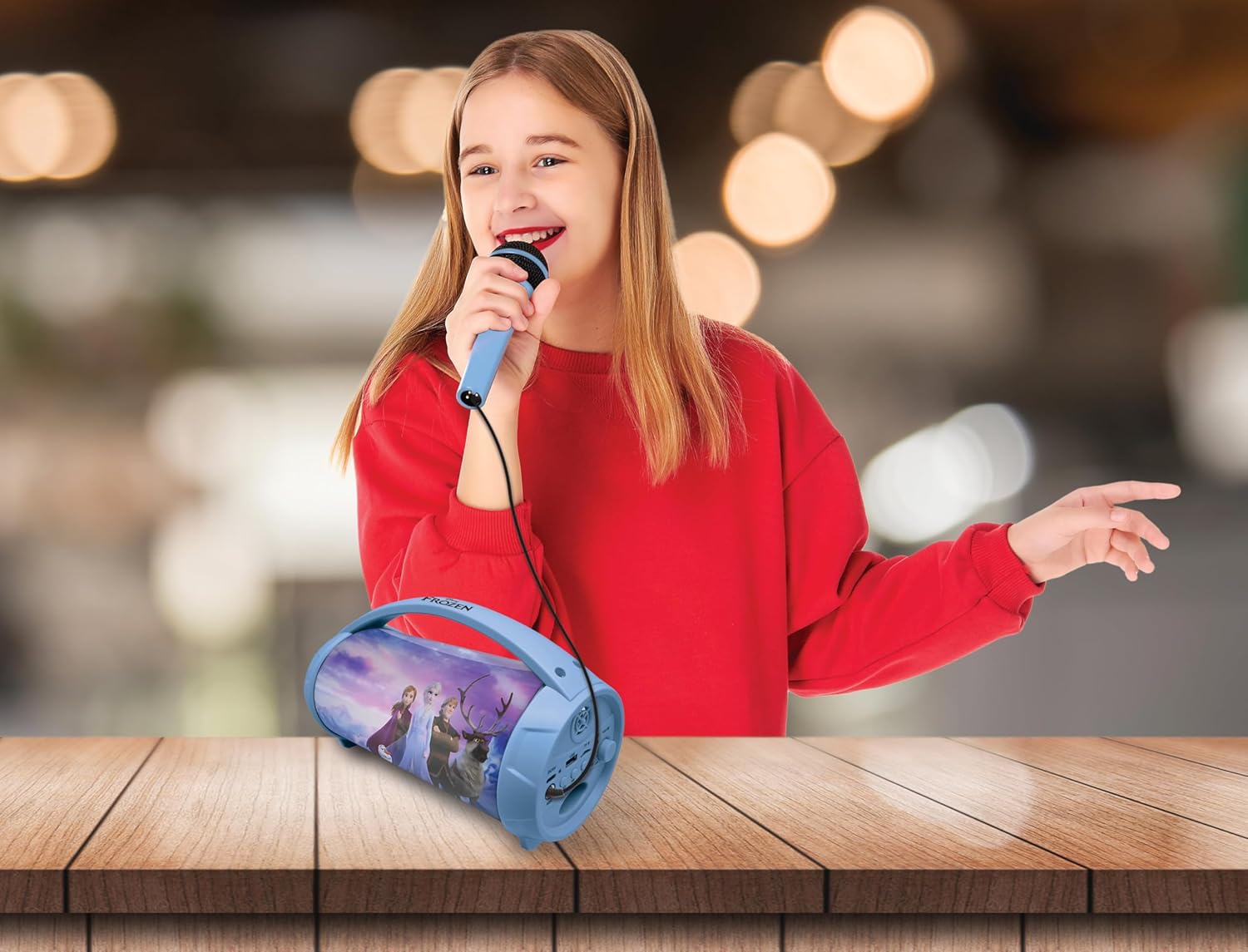 Enceinte karaoké lumineuse La Reine des Neiges Lexibook avec micro – Image 6