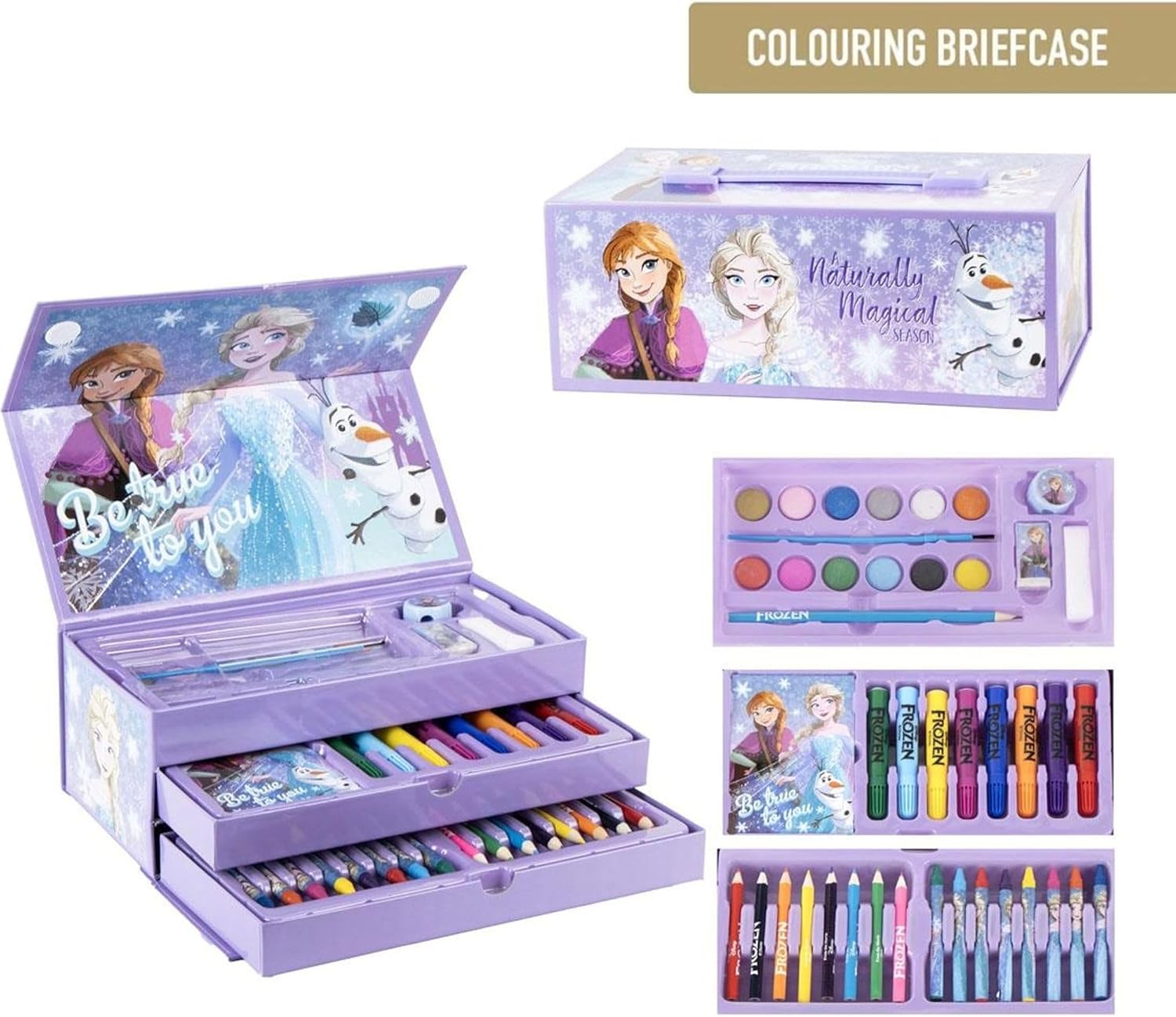 Coffret Disney de papeterie à colorier La Reine des Neiges avec accessoires – Image 2