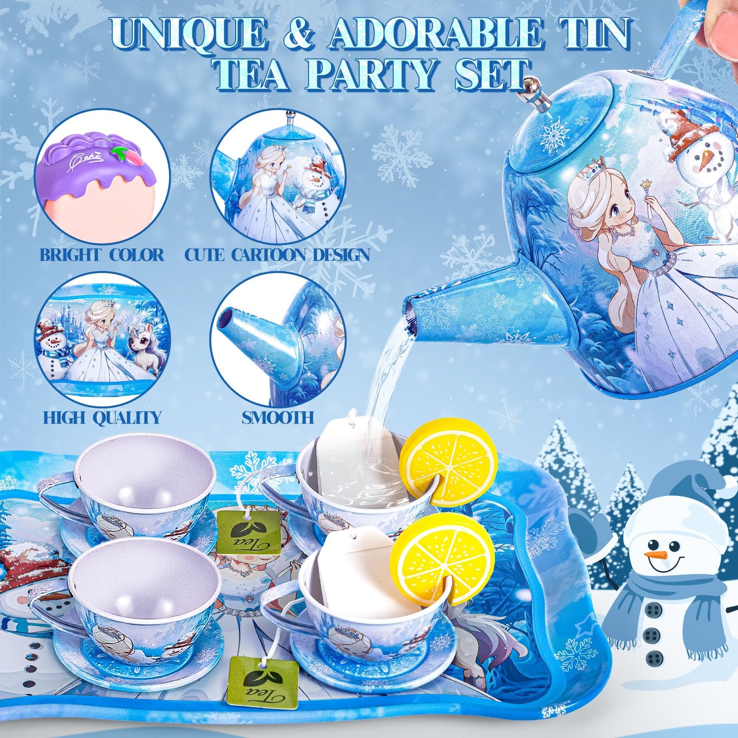 Service à thé enfant La Reine des Neiges avec étui de transport – Image 5