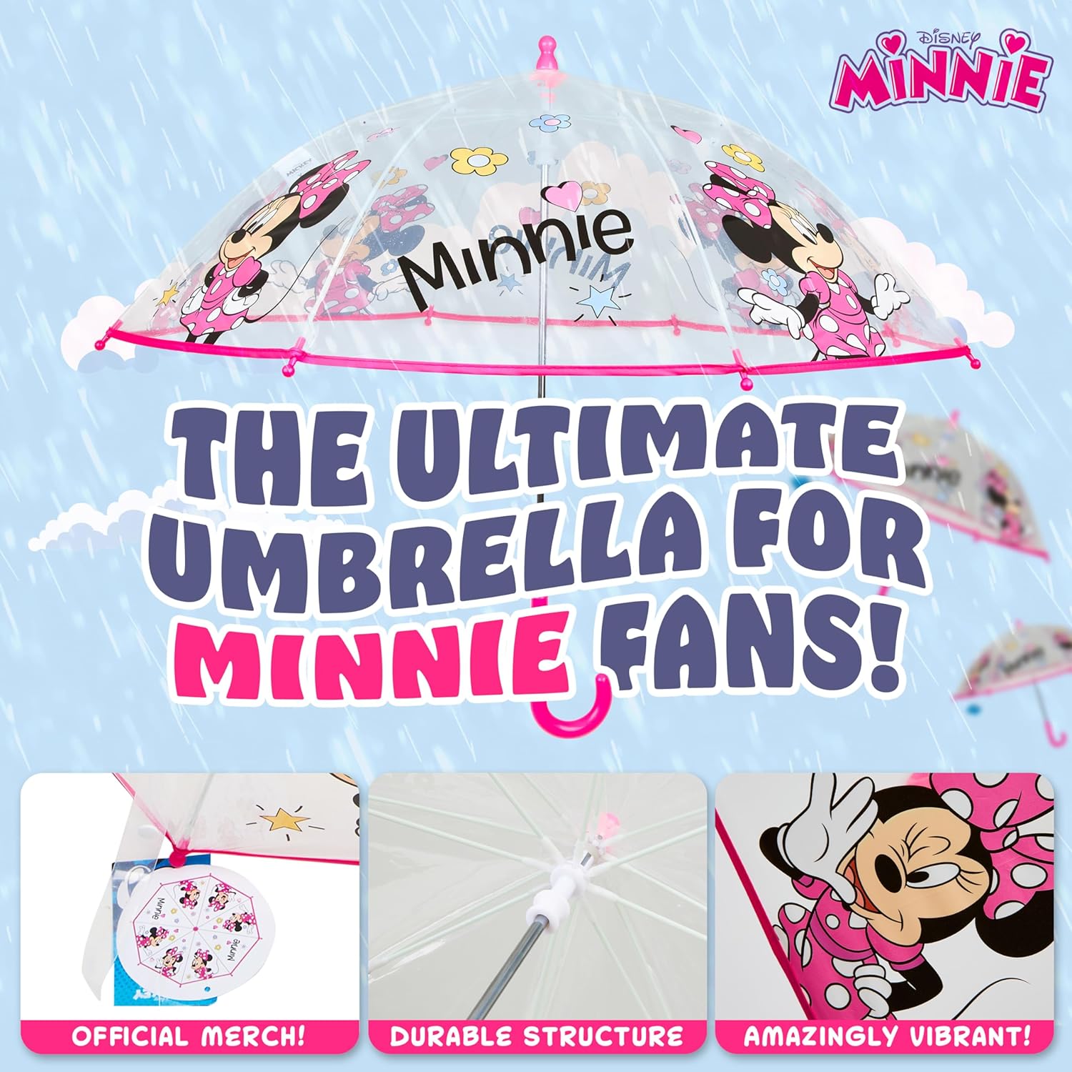 Parapluie cloche transparent Disney Stitch pour enfant, Reine des Neiges – Image 3