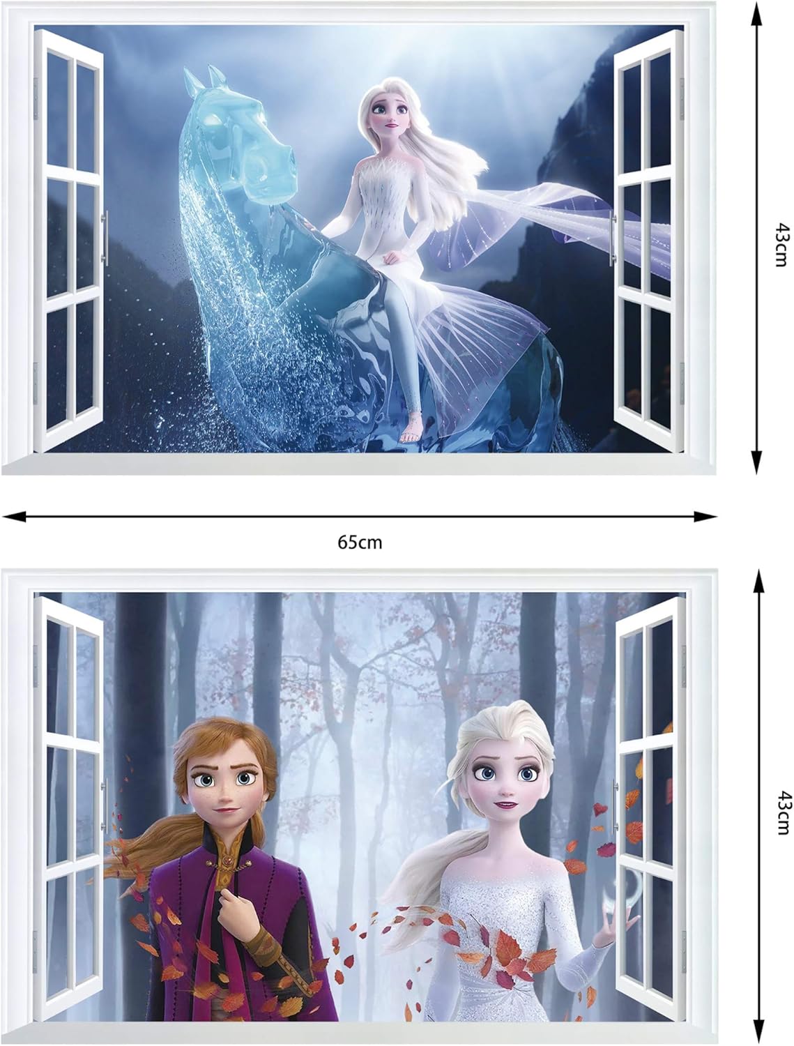 Stickers muraux Reine des Neiges 2 feuilles 43 cm x 65 cm – Image 2