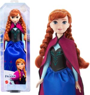 Poupée Anna La Reine des Neiges avec cape en tissu HLW49