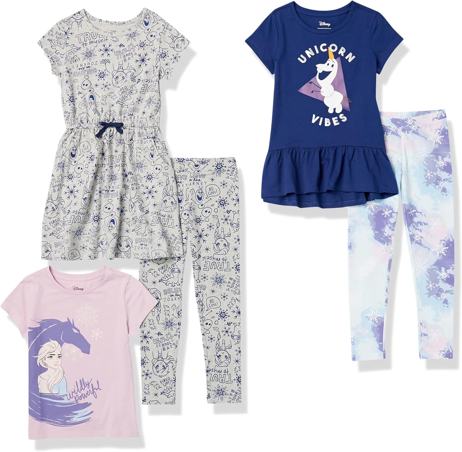 Ensembles fille Disney Frozen à coordonner, packs multiples