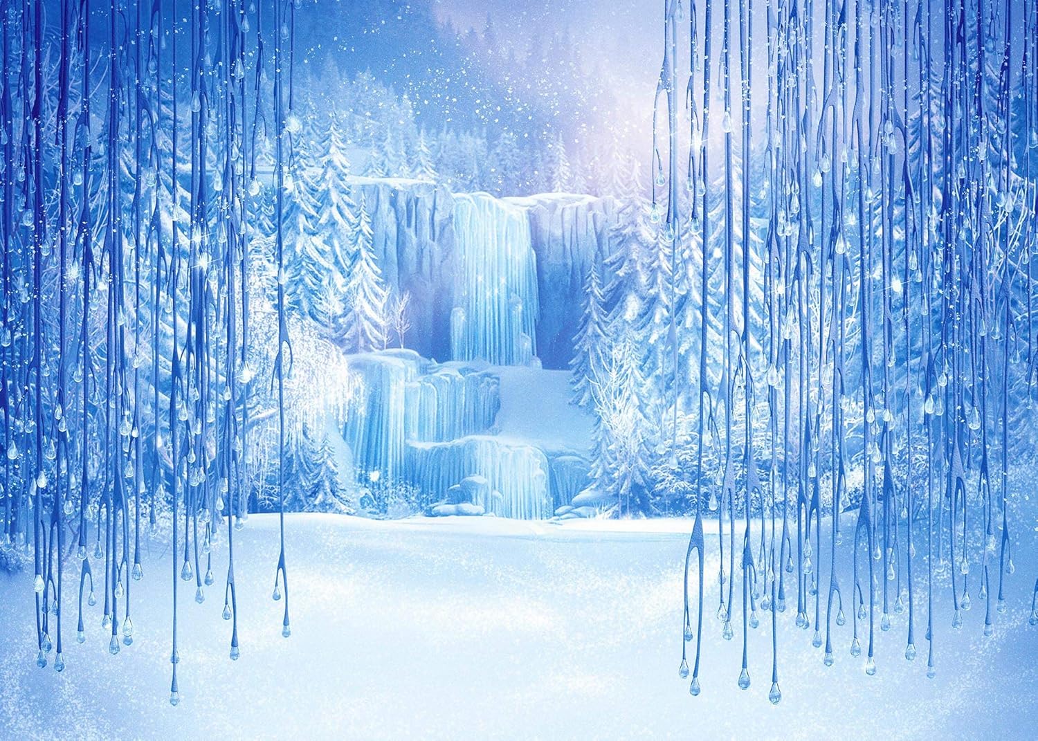 Toile de fond photo La Reine des Neiges avec Blanche Neige et glace – Image 5