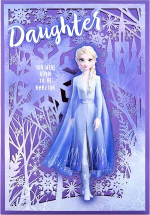 Carte de Noël Hallmark pour fille, La Reine des Neiges 2, style Découpé au laser congelé