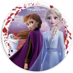 Assiettes en papier Frozen 2 multicolores 23 cm, lot de 8