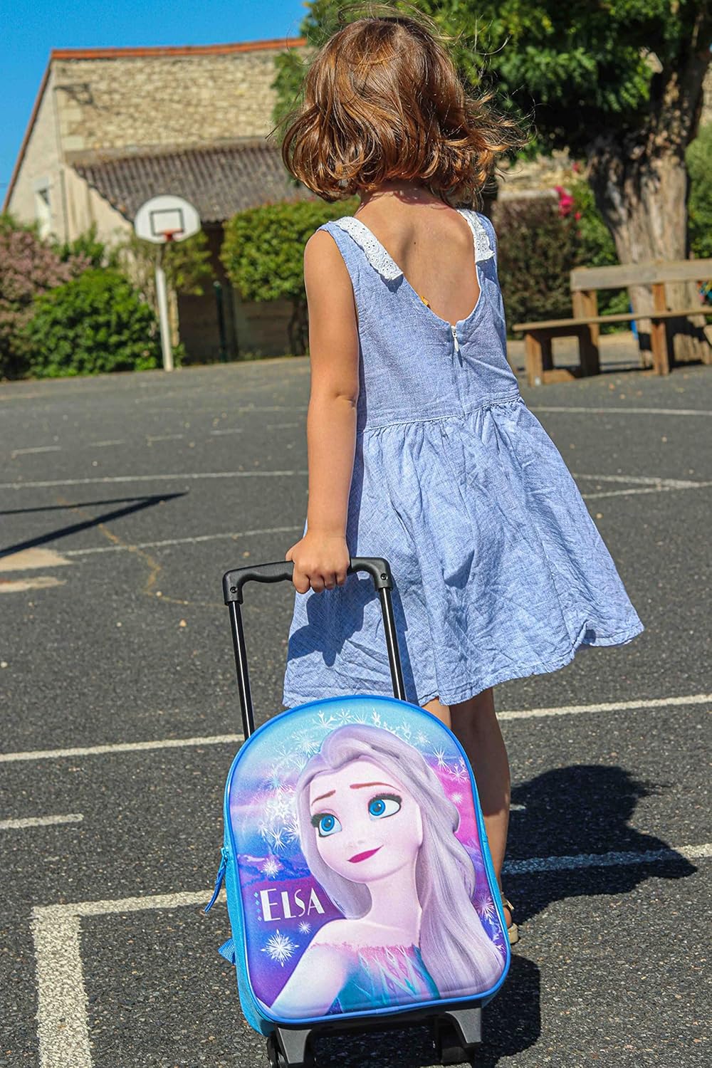 Cartable à roulettes 32 cm La Reine des Neiges pour enfant, bretelles réglables – Image 4