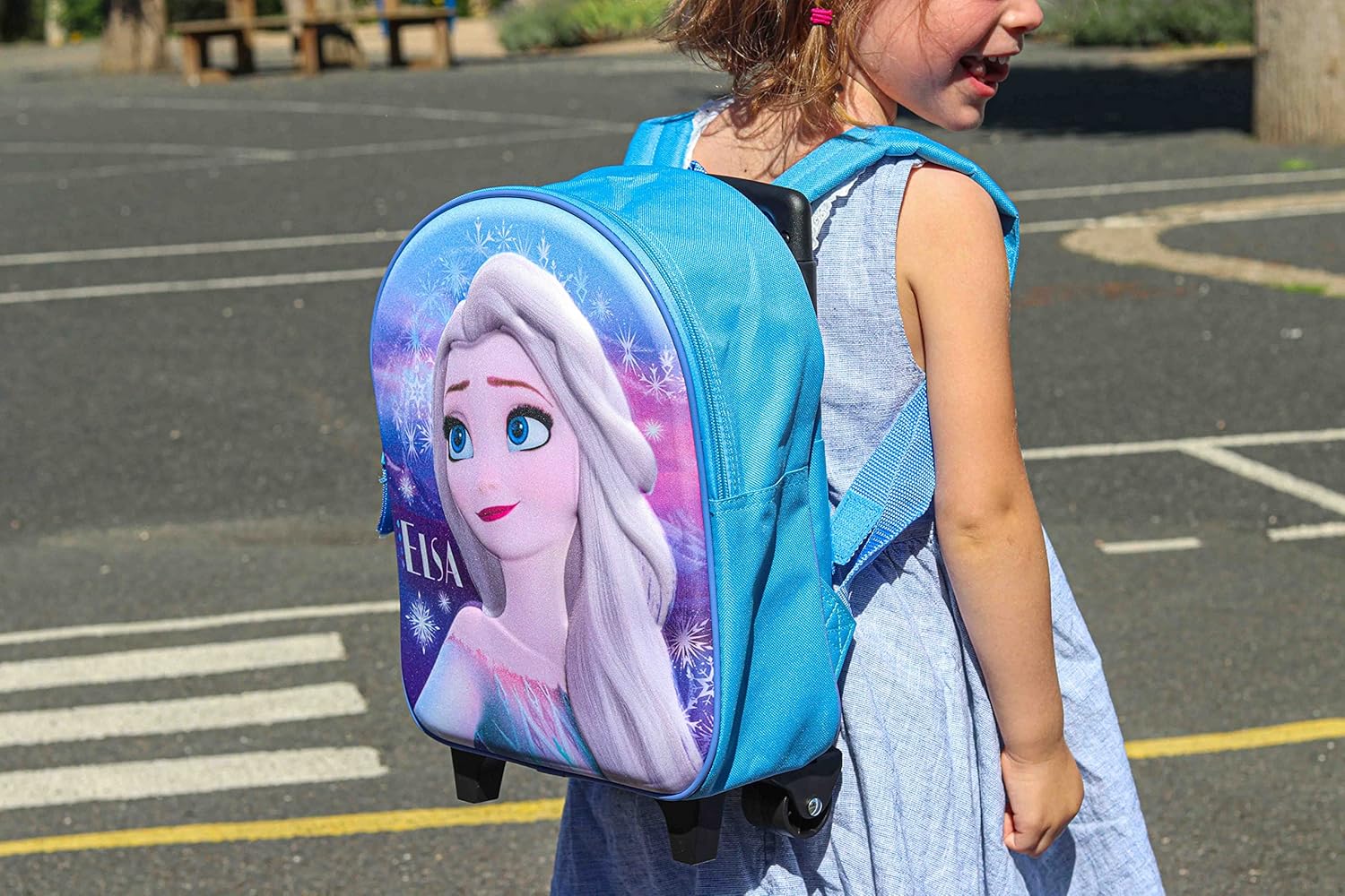Cartable à roulettes 32 cm La Reine des Neiges pour enfant, bretelles réglables – Image 2