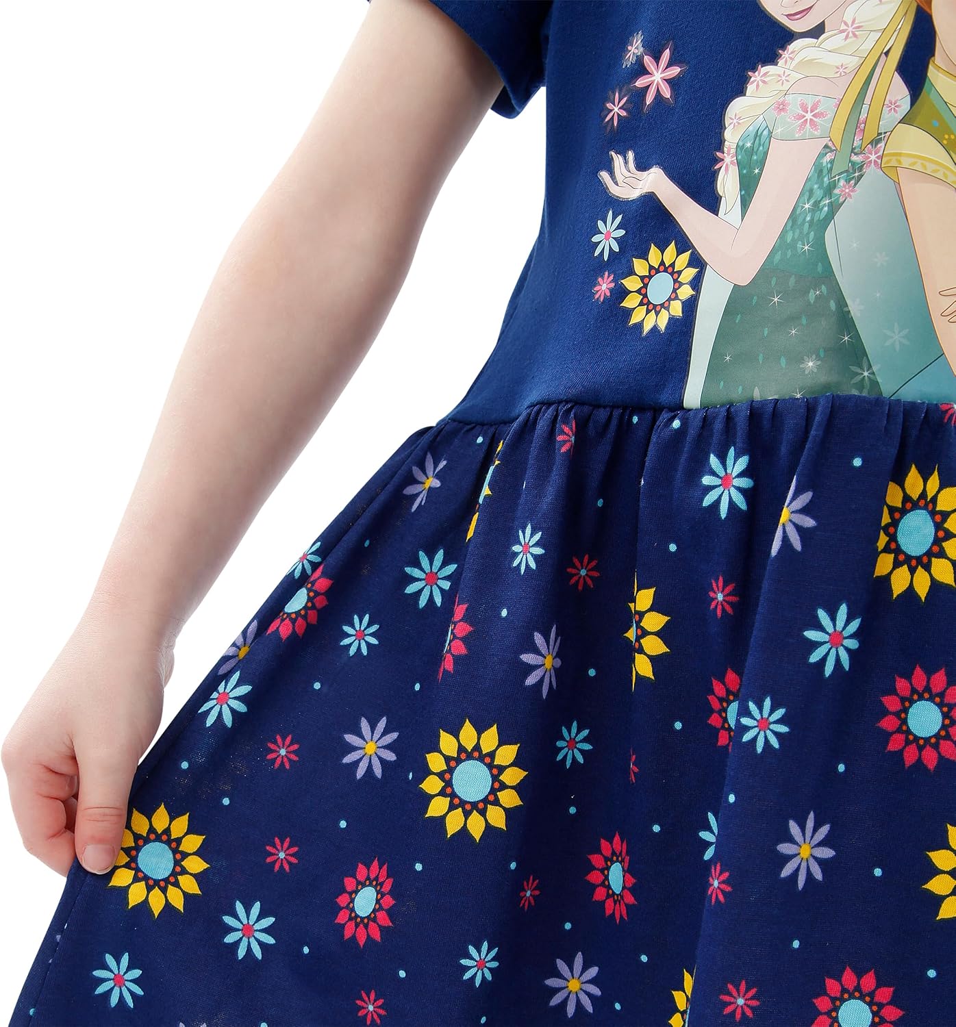 Robe Disney La Reine des Neiges fille à manches courtes Anna et Elsa – Image 8