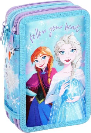 Trousse La Reine des Neiges à 3 niveaux avec fournitures, Anna Elsa Olaf