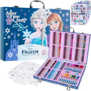 Mallette de dessin Disney 130 pièces bleu, Reine des Neiges et Stitch