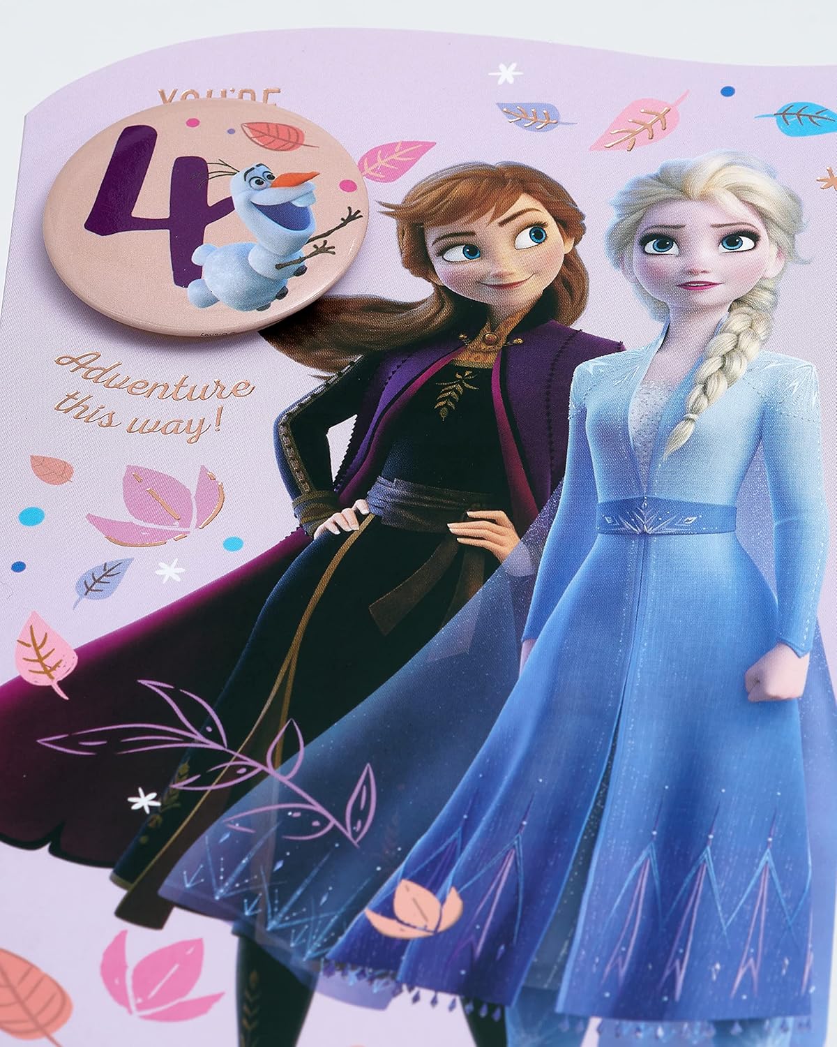Carte d'anniversaire Disney La Reine des Neiges 4 ans Elsa et Anna avec enveloppe – Image 4