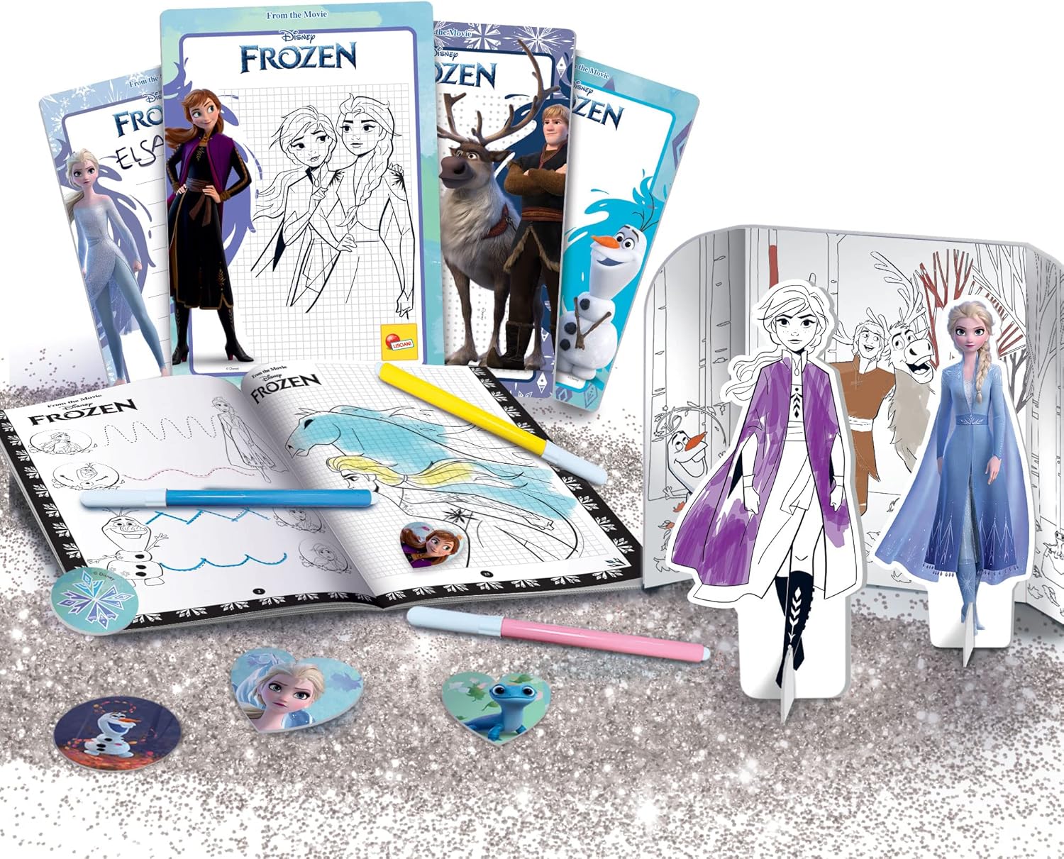 Sac à dos de coloriage Elsa La Reine des Neiges avec tableau et feutres – Image 2