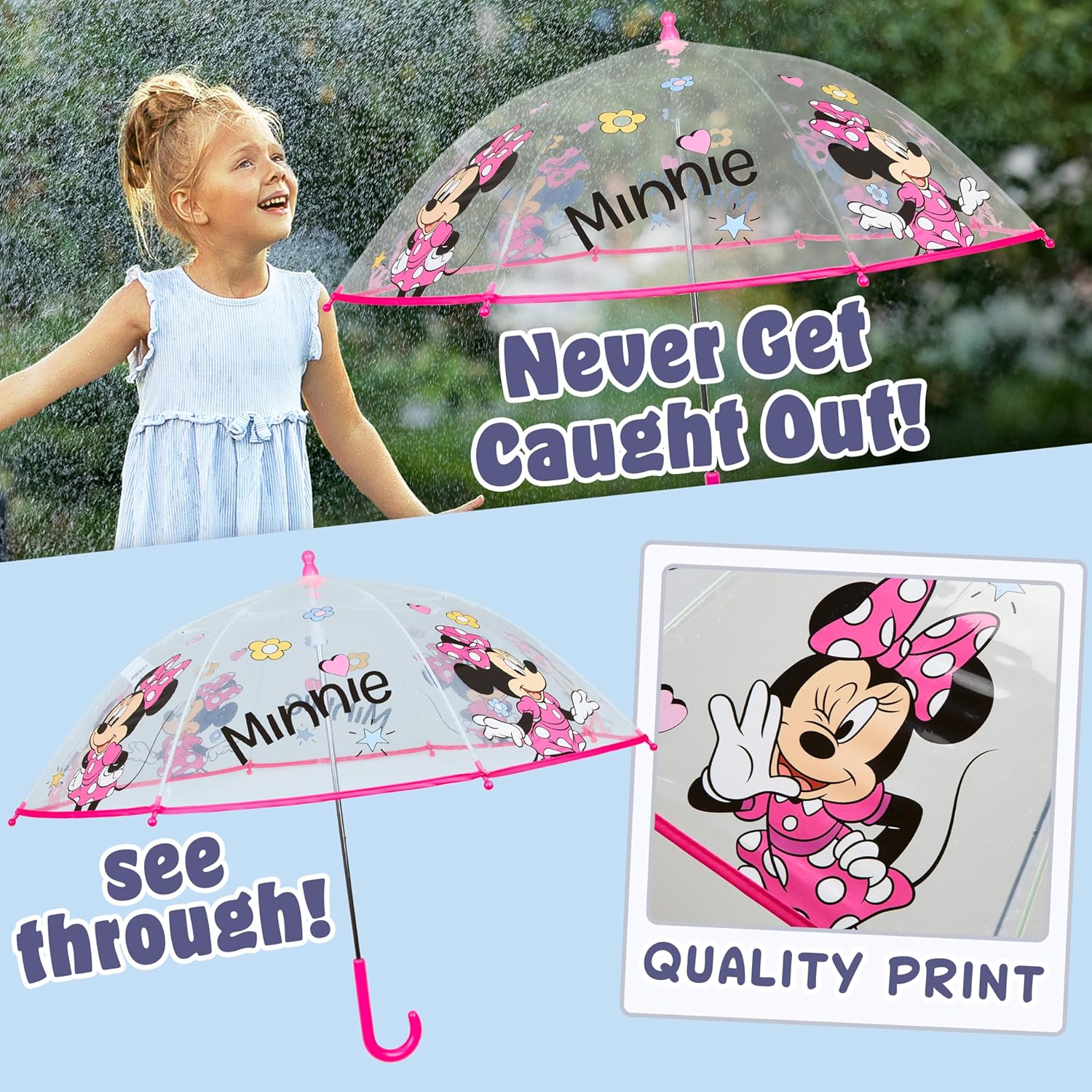 Parapluie cloche transparent Disney Stitch pour enfant, Reine des Neiges – Image 5