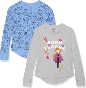Lot de 2 T-shirts thermiques Frozen à manches longues pour fille