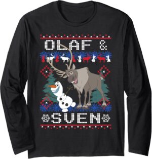 Pull Disney La Reine des Neiges Olaf et Sven à manches longues